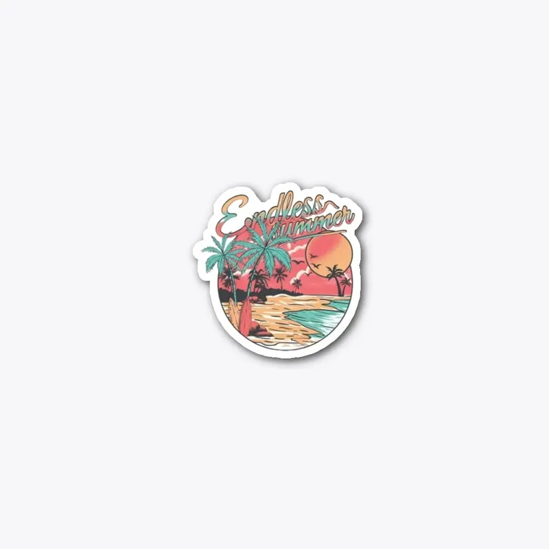 Trendy Beach Designed Stickers & Mugs