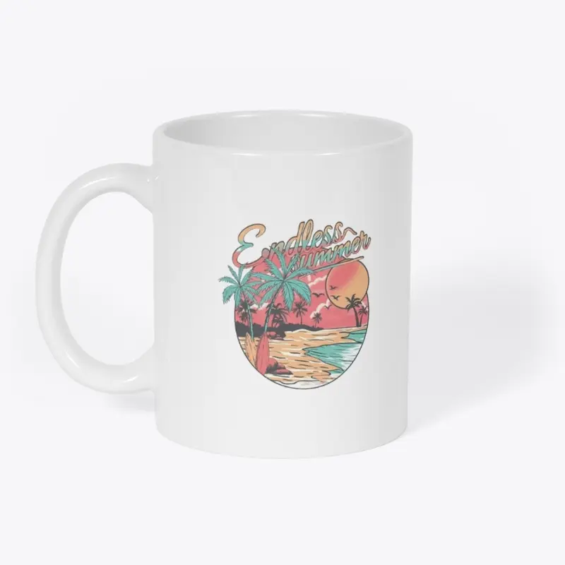 Trendy Beach Designed Stickers & Mugs